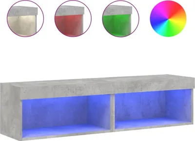 Produktbild von vidaXL TV-Schränke mit LED-Leuchten 2 Stk. Betongrau 60x30x30 cm