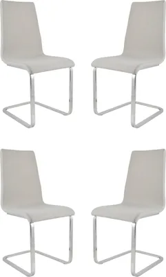 Obrázok produktu pre t m c s Tommychairs - Súprava 4 konzolových stoličiek LONDON s vysokopevnostným obdĺžnikovým konzolovým rámom z ocele a sedacou plochou z viacvrstvového dreva čalúneného a potiahnutého látkou vo farbe perleťovo sivá