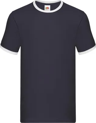 Produktbild von Fruit of the Loom 61-168-0 | Ringer Herren T-Shirt - Farbe: Navy/White - Größe: 3XL