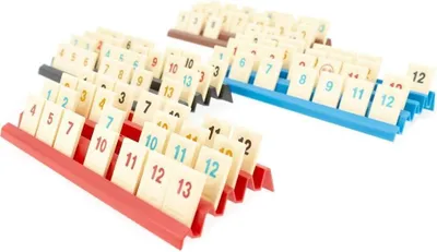Zdjęcie produktu dla Zestaw 4 plastikowych półek na Rummikub, 4 przegródki