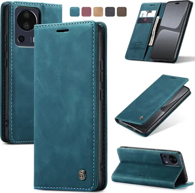 Produktbild von Xiaomi 13 Lite Hülle, Retro Kunstledertasche mit Standfunktion Schutzhülle für Xiaomi 13 Lite Blau