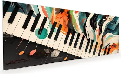 Produktbild von Küchenrückwand Spritzschutz Glas mit Motiv Farben Klavier 40 x 40 cm