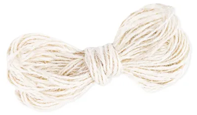 Zdjęcie produktu dla SUPERBUTELKI - 1x Sznurek JUTOWY ozdobny naturalny lniany BIAŁY 2mm - 10 m