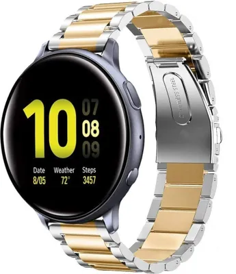 Produktbild von Strap-it Samsung Galaxy Watch Active / Active 2 Gliederamband (Silber / Gold)