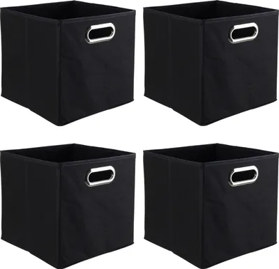 Produktbild von Aufbewahrungsboxen - 27 x 27 cm - Schwarz - Vlies - 4er Set