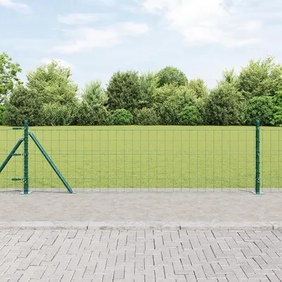 Produktbild von Eurozaun mit 13 Flanschposten 0,6 x 25 m aus verzinktem Stahl für Kleintiere im Garten