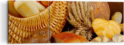Produktbild von Bild auf Leinwand - Leinwandbild - Bäckerei Brot Essen - 120x40cm - Wand Bild - Wanddeko - Leinwanddruck - Bilder - Kunstdruck - Wanddekoration - Leinwand bilder - Wandkunst - CA120x40-2309