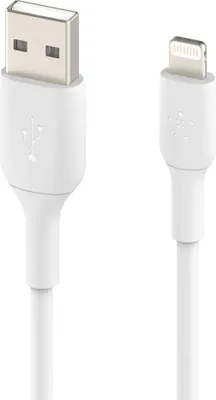 Produktbild von Belkin CAA001BT2MWH, 2 m, Lightning, USB A, Männlich, Männlich, Weiß