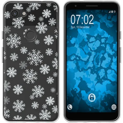 Produktbild von PhoneNatic Case kompatibel mit Google Pixel 3a XL Silikon-Hülle X Mas Weihnachten Schneeflocken M2