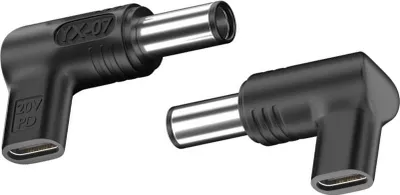 Obrázek produktu pro INF 2 ks USB-C samice na 7,4x5,0mm samec 20V úhlový PD emulátor adaptér, 100W