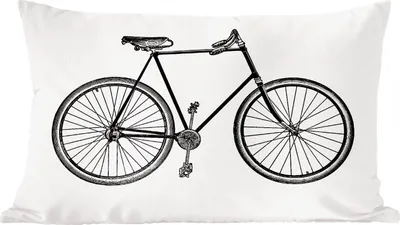 Produktbild von MuchoWow® Zierkissen Sofakissen Wohnzimmer Dekokissen 60x40 cm Vintage - Fahrrad - Lenkrad - Kopfkissen - Polster mit Foto