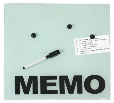 Immagine prodotto di Lavagna magnetica in vetro, 30 x 30 cm, con magneti e pennarello