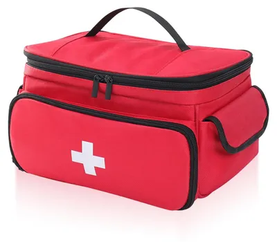 Image de Trousse de premiers secours trousse à pharmacie sac médicaments - 28 x 19 x 16 cm - Imperméable - Avec poignée de transport - Pour voyage et maison