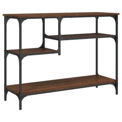 Obrázek produktu pro vidaXL Konzolový stolek s policemi hnědý dubový vzhled 100x35x75 cm