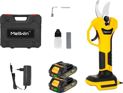 Image de Sécateur électrique, moteur sans balais, lame en acier hautement allié, lot de 2 batteries