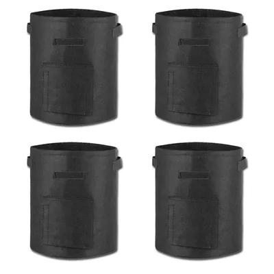 Produktbild von 4x Pflanzsack 20 Liter aus Vliesstoff mit Sichtfenster Kartoffel Tomaten Pflanztasche Pflanzbehälter Pflanzbeutel