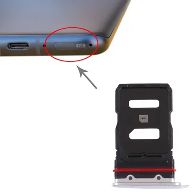 Image de Adaptateur pour support de carte SIM double pour Asus Zenfone 8 - Pièce de rechange - Argent