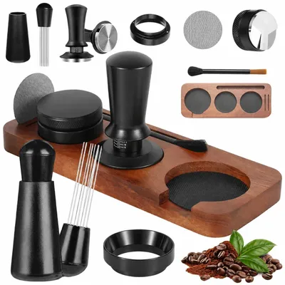 7-teiliges Barista-Set 51 mm, Edelstahl, schwarz