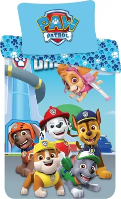 Produktbild von Paw Patrol kuschelweiche Kinderbettwäsche 100 x 135 cm Bettdecke + 40 x 60 cm Kopfkissen-Bezug, 100% Baumwolle
