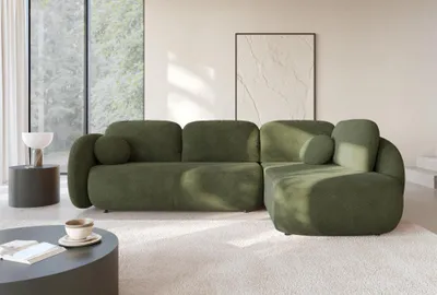Produktbild von Masseno Ecksofa AMICO II R-S mit Schlaffunktion L-Form, Sofa mit Bettkasten, Wohnzimmersofa, Couch, Soffa, Bettsofa, Couchgarnitur- Grün, EGON 75