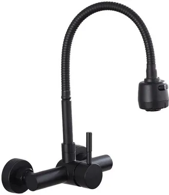 Immagine prodotto di Rubinetto da cucina RVS con deviazione girevole a 360°, nero