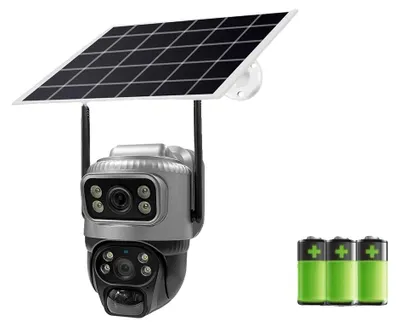 Immagine prodotto di Telecamera di sicurezza, doppio obiettivo, connettività 4G, telecamera Wi-Fi senza scheda