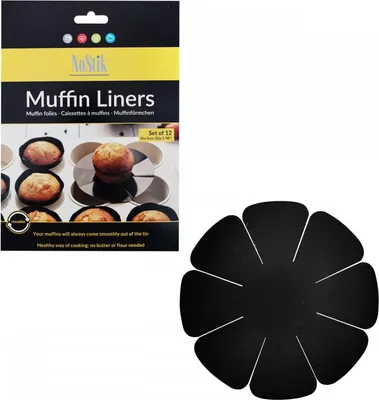 Produktbild von NoStik Muffin-Cupcake-Backblech, 5 cm, wiederverwendbar, 12 Stück