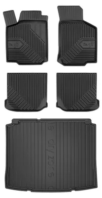 Productafbeelding van Rubberen automatten + kofferbakmat voor Volkswagen Golf IV 1997-2006 (hatchback) – 5-delig, zwart, op maat – Wielganizator