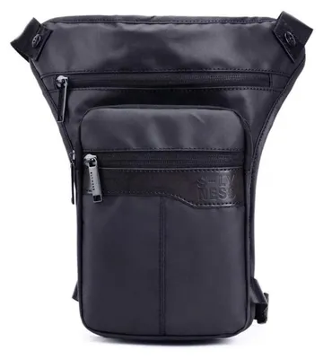 Image de Poche de selle pour moto, sacoche de ceinture, sacoche tactique pour homme et femme, couleur marron foncé/noir