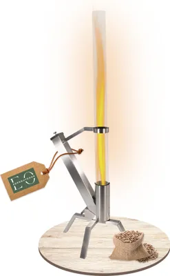 Produktbild von Pelletfackel Edelstahl, Feuerrohr mit Glasröhre, Feuersäule 75 Min. Brenndauer