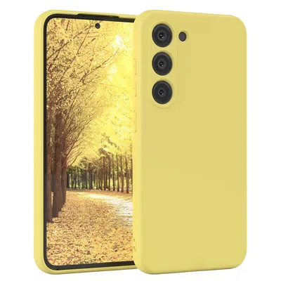 Immagine prodotto di EAZY CASE - Custodia in TPU per Samsung Galaxy S23, custodia in TPU antiurto per cellulare, cover morbida con protezione della fotocamera, custodia in silicone in giallo