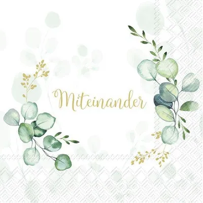 Produktbild von EUCALYPTUS WREATH Gold Lunch-Servietten L1036709
