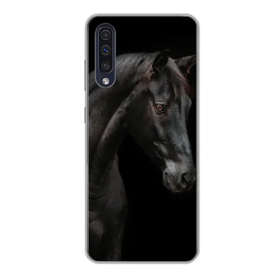 Produktbild von MuchoWow® Handyhülle Schutzhülle Hülle für Samsung Galaxy A50 Pferd - Tier - Schwarz Silikon Softcase Handy Hülle - Mobiltelefonhülle