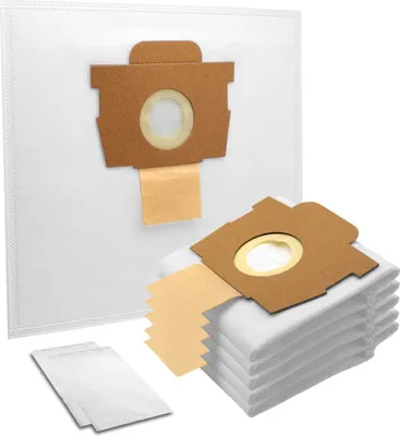 A collection of vacuum cleaner bags on a white background.