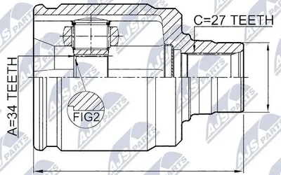 Produktbild von NTY Gelenksatz Antriebswelle Vorne Rechts für HONDA Accord VII Limousine (CL, CN) NPW-HD-030