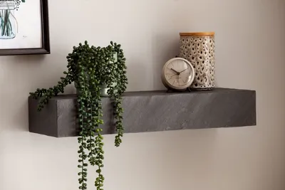 Produktbild von Wandregal 60x10x20 cm Massivholz Steinoptik Hängeregal Regal Modern