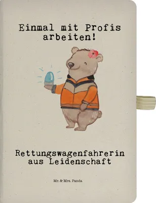 Produktbild von Mr. & Mrs. Panda notizbuch Rettungswagenfahrerin Leidenschaft - Transparent - Geschenk, Adressbuch, Notizheft, Journal, Jubiläum, a4, Tagebuch