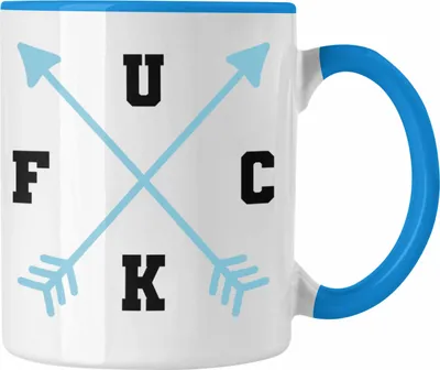 Produktbild von Trendation - F*** Tasse Geschenk Lustige Tasse Spruch Geschenkidee Neues Zuhause (Blau)