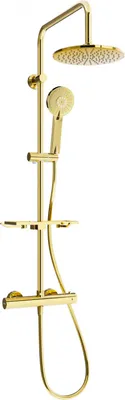 Produktbild von Mexen KT40 Brausegarnitur für Aufputzmontage mit Kopfbrause und Thermostatmischer, Gold - 771504093-50