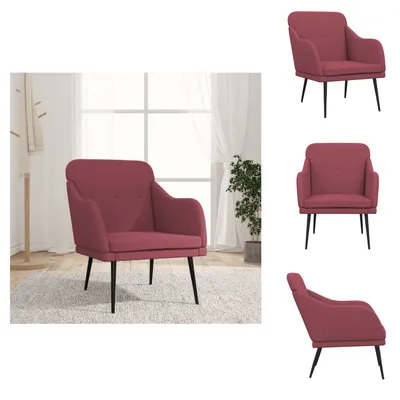Obrázek produktu pro vidaXL Křeslo vínově červené 63x76x80 cm látka - Křeslo