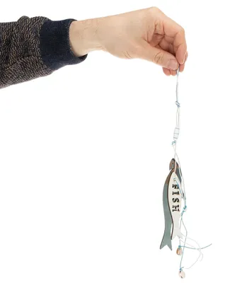 Produktbild von Holzhänger Fische Blau 36cm 4er Set Deko Maritim Muscheln Fensterdeko, 4 Stück
