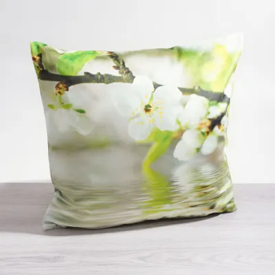 Produktbild von Kissen Deko von Lysel - kupfer Apfelblüten 50x50 Polyester kissenbezug Dekokissen