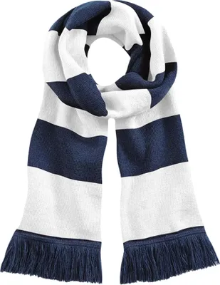 Produktbild von Beechfield Varsity Uni Winterschal RW2031 (Einheitsgröße) (Marineblau/Weiß)