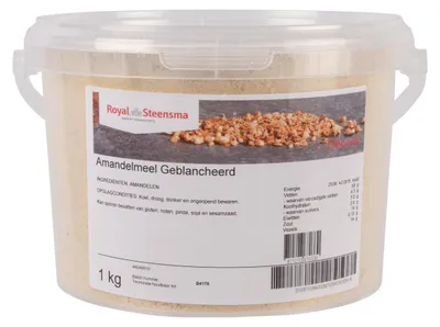 Immagine prodotto di Royal Steensma Amandelmeel 1000g – Macinato finemente, senza glutine, ricco di proteine, ideale per cibi a basso contenuto di carboidrati e cheto