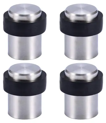 Image de Butée de porte en acier inoxydable à fixer au sol (à visser/percer), butée de porte design en acier inoxydable, Ø 32 mm, hauteur 45 mm