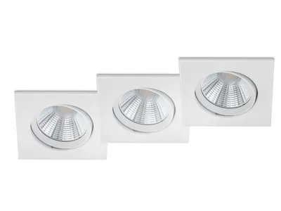 Produktbild von 3 LED Einbaustrahler Decke eckig schwenkbar dimmbar Weiß matt 5,5W - Deckenlampe