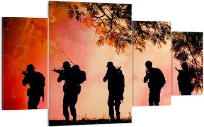 Produktbild von Bild auf Leinwand - Leinwandbild - Soldat Gewehr - 160x90cm - Wand Bild - Wanddeko - Wandbilder - Leinwanddruck - Bilder - Kunstdruck - Wanddekoration - Leinwand bilder - Wandkunst - DL160x90-3977