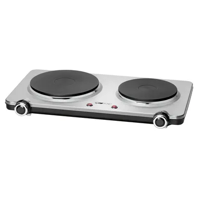 Produktbild von Clatronic® Edelstahl-Doppelkochplatte | Kochplatte mit 2 Kochfeldern | 2500W | elektrische Herdplatte mit Cool Touch-Griffen | Kochfelder mit Überhitzungsschutz | DKP 3668 E