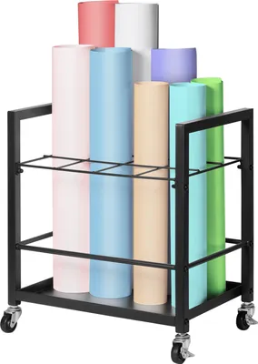 Produktbild von VEVOR Blaupausen-Aufbewahrungsregal, Blaupausenhalter mit 12 Fächern und Rädern, mobiler Blaupausen-Aufbewahrungswagen aus Metall für Karten, Poster, Architektur-Baupläne, Rollordner-Organizer für Zuhause, Büro, Schule