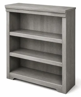 Produktbild von Bücherregal mit 3 offenen Fächern, freistehend, Breite 80 cm (Modell W800), MDF, Farbe Grau Carlo, rustikaler Stil